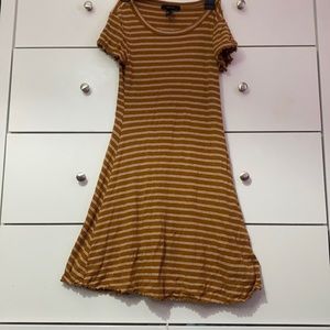 Orang and White Striped Dress